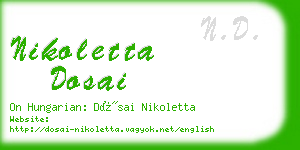 nikoletta dosai business card